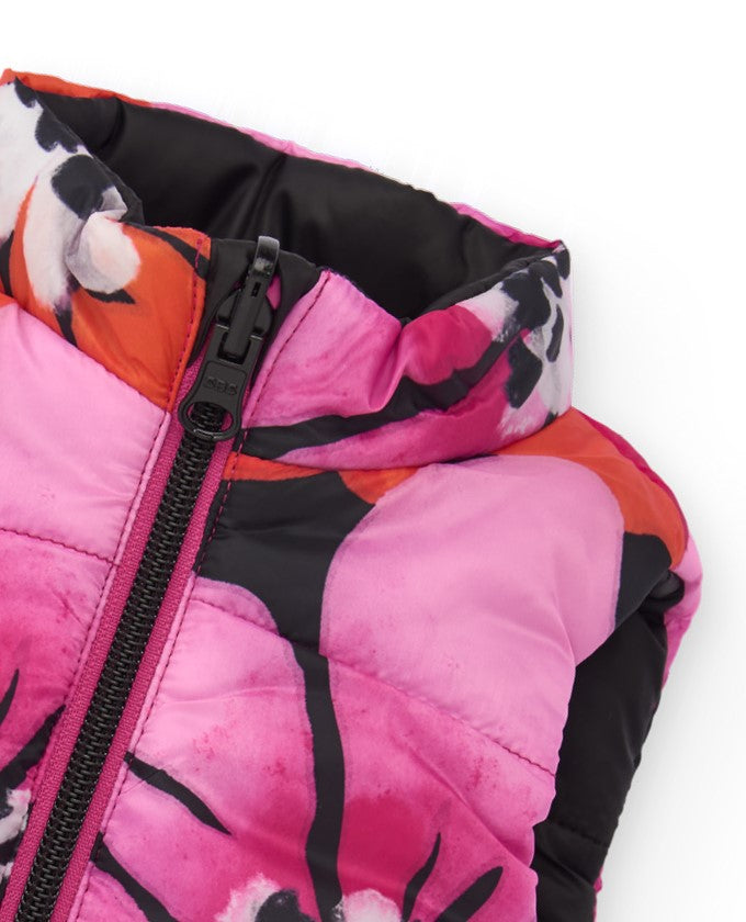 Tuc Tuc Pink Flower Reversible Gilet