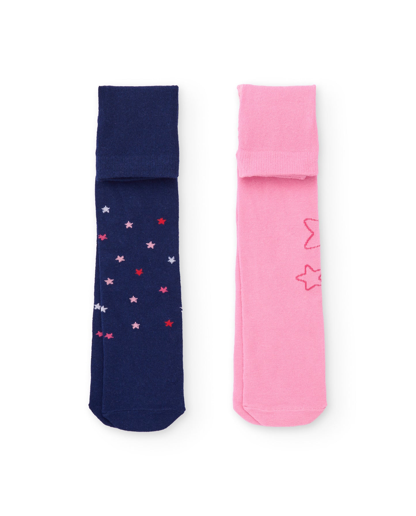 Tuc Tuc Pink & Navy Star 2 Pack Tights