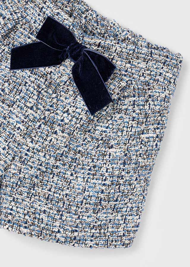 Mayoral Navy Tweed Bow Short Set 4011/4224