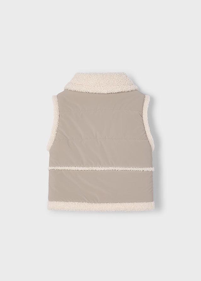 Mayoral Beige Borg Fleece Gilet 4313