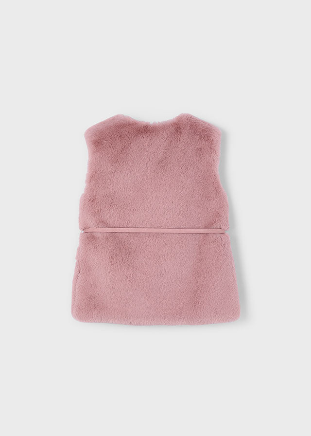 Mayoral Pink Faux Fur Gilet 4315