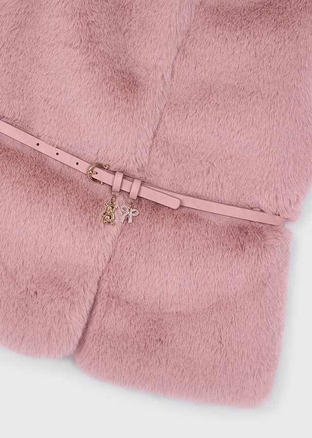 Mayoral Pink Faux Fur Gilet 4315