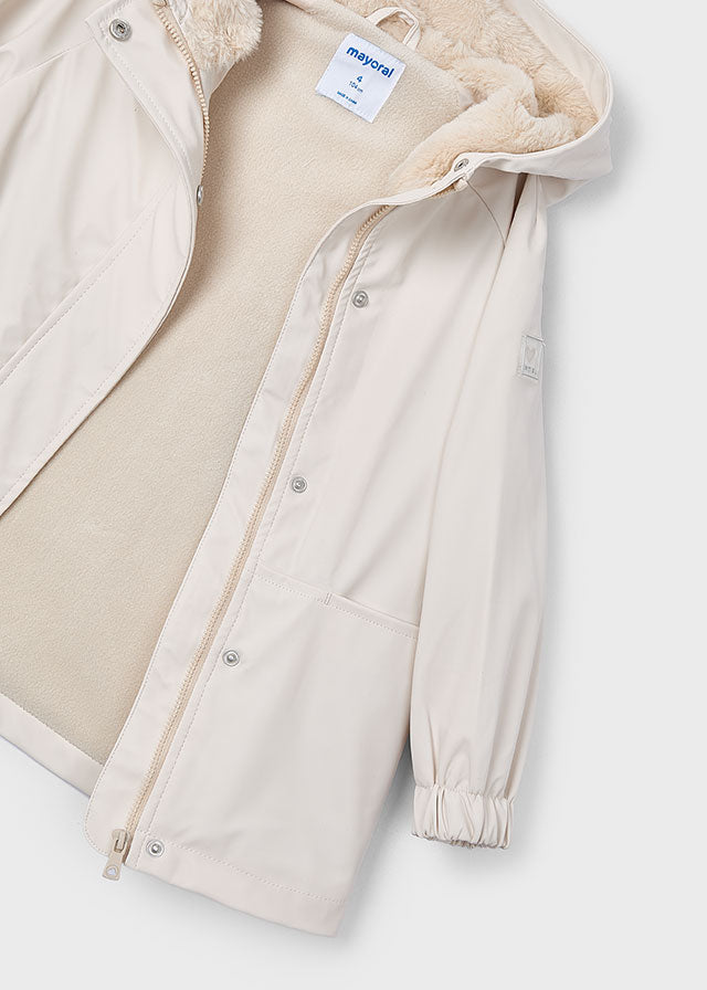 Mayoral Cream Soft Fleece Raincoat 4450
