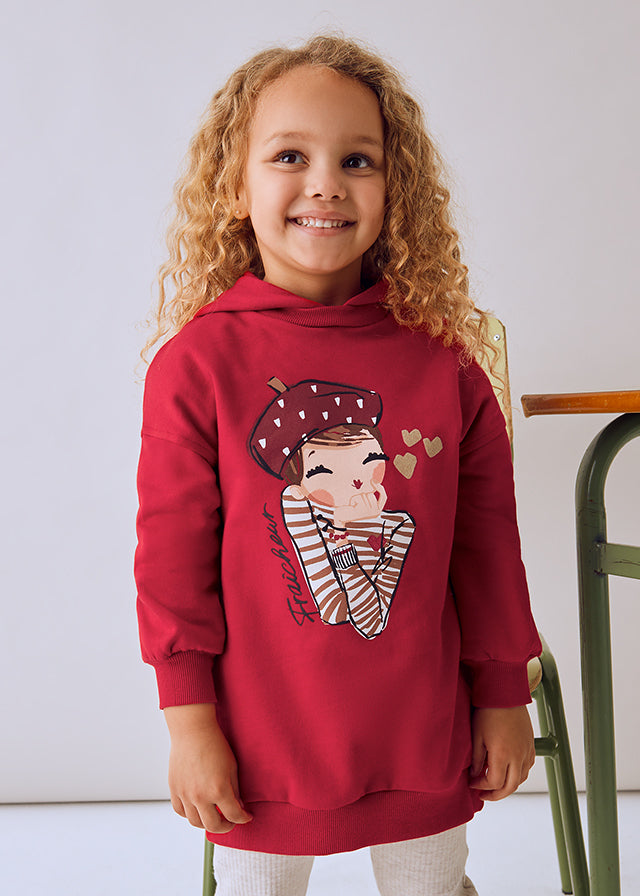 Mayoral Red Hood Sweat Dress 4928