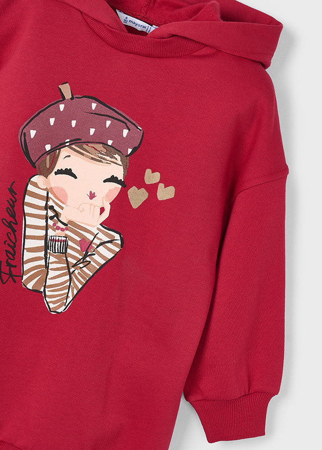 Mayoral Red Hood Sweat Dress 4928