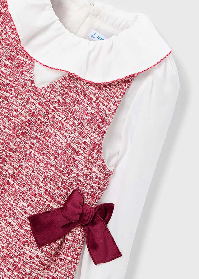 Mayoral Red Tweed Shirt Dress 4990
