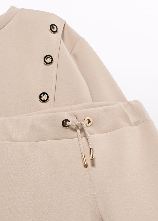 Abel & Lula Beige Wide Leg Tracksuit