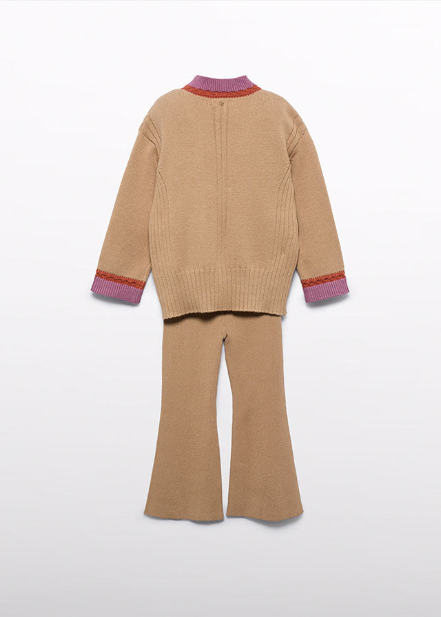 Abel & Lula Camel Knit Flare Set