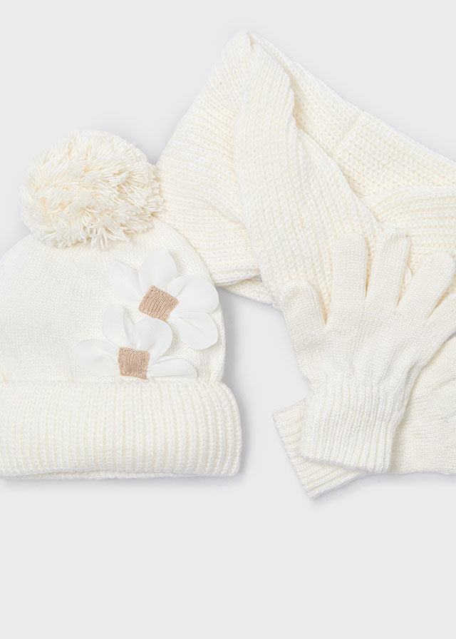 Mayoral Cream Hat & Scarf Set 10071