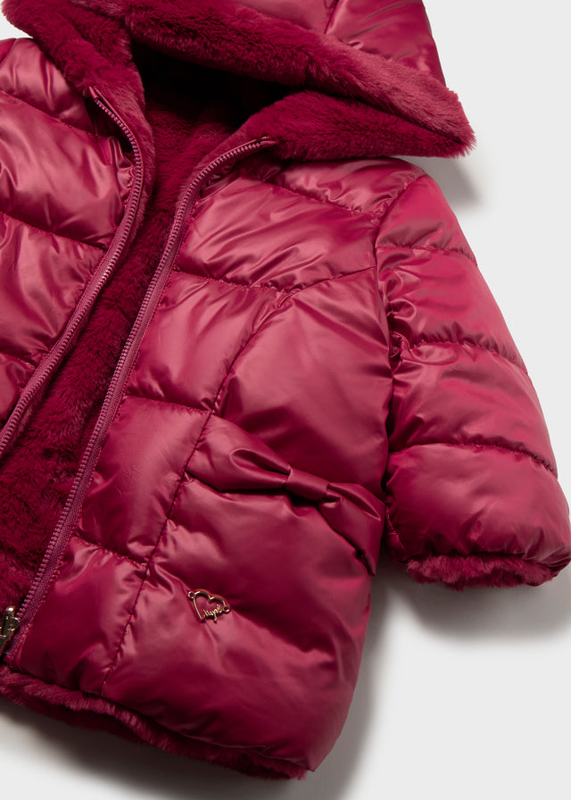 Mayoral Baby Girls Burgundy Reversible Coat