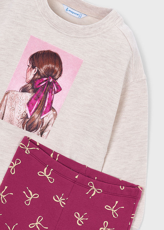 Mayoral Burgundy Girl Bow Flare Set
