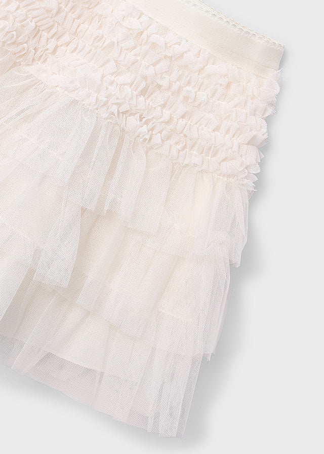 Mayoral Beige & Cream Tulle Skirt Set