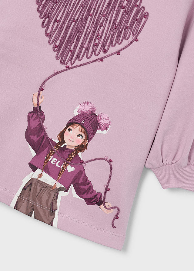 Mayoral Mauve Heart Balloon Dress