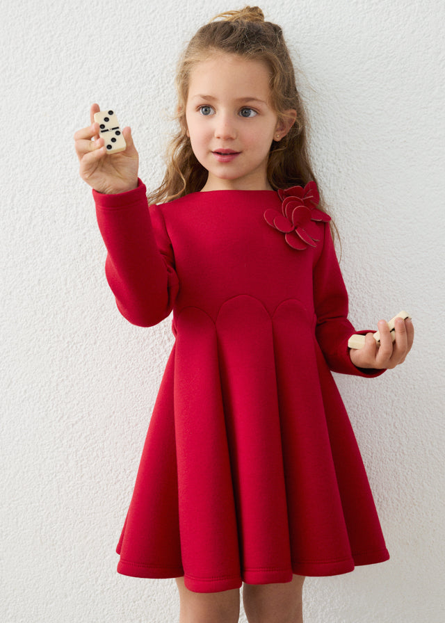 Mayoral Red 3D Flower Dress