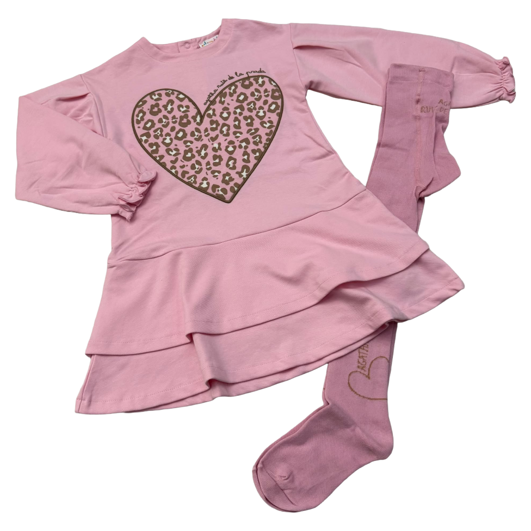Agatha Ruiz de la Prada Leopard Heart Dress & Tights 8241