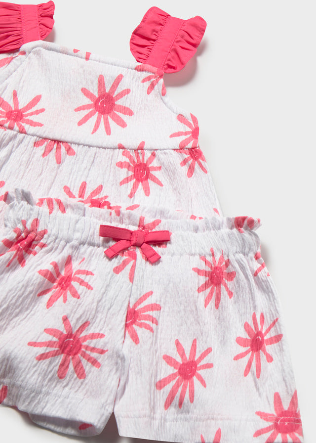 Mayoral Baby Girl Pink Flower Short Set