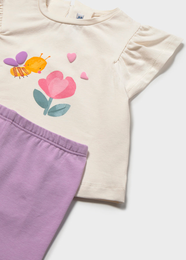 Mayoral Baby Girl Lilac Bee Legging Set