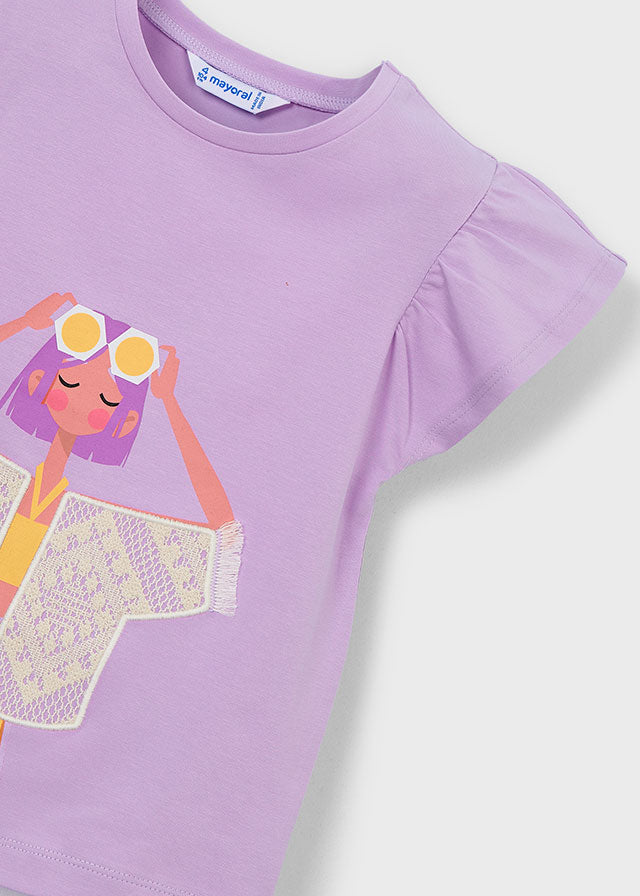 Mayoral Lilac Girl Cycle Short Set