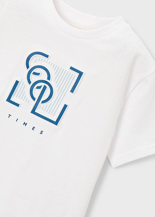 Mayoral White & Blue Logo Short Set