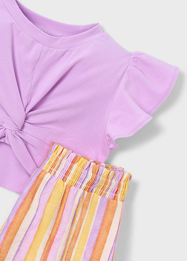 Mayoral Lilac Crop Stripe Short Set