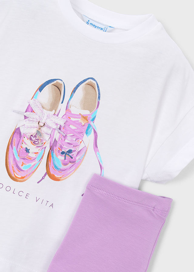 Mayoral Lilac Shoe Cycle Short Set