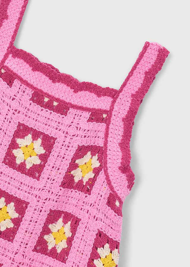 Mayoral Pink Crochet Dress