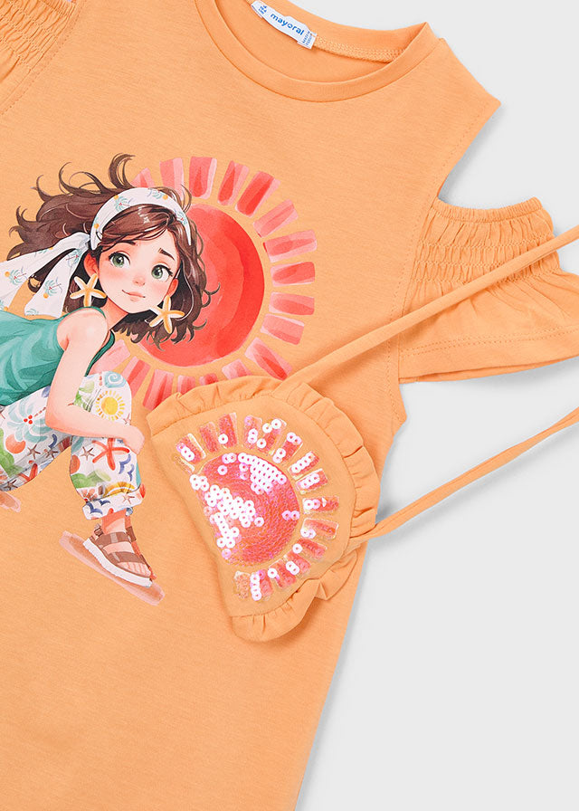 Mayoral Orange Cut Out Bag Dress