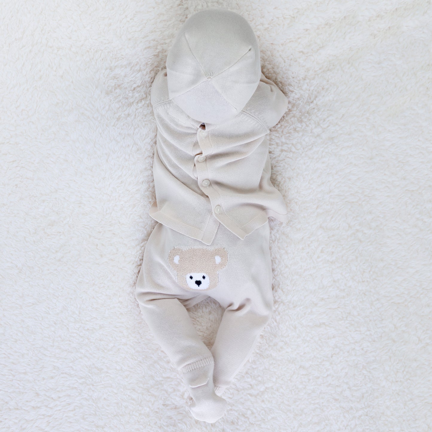 Emile et Rose Marco Stone Teddy Knit Set & Hat