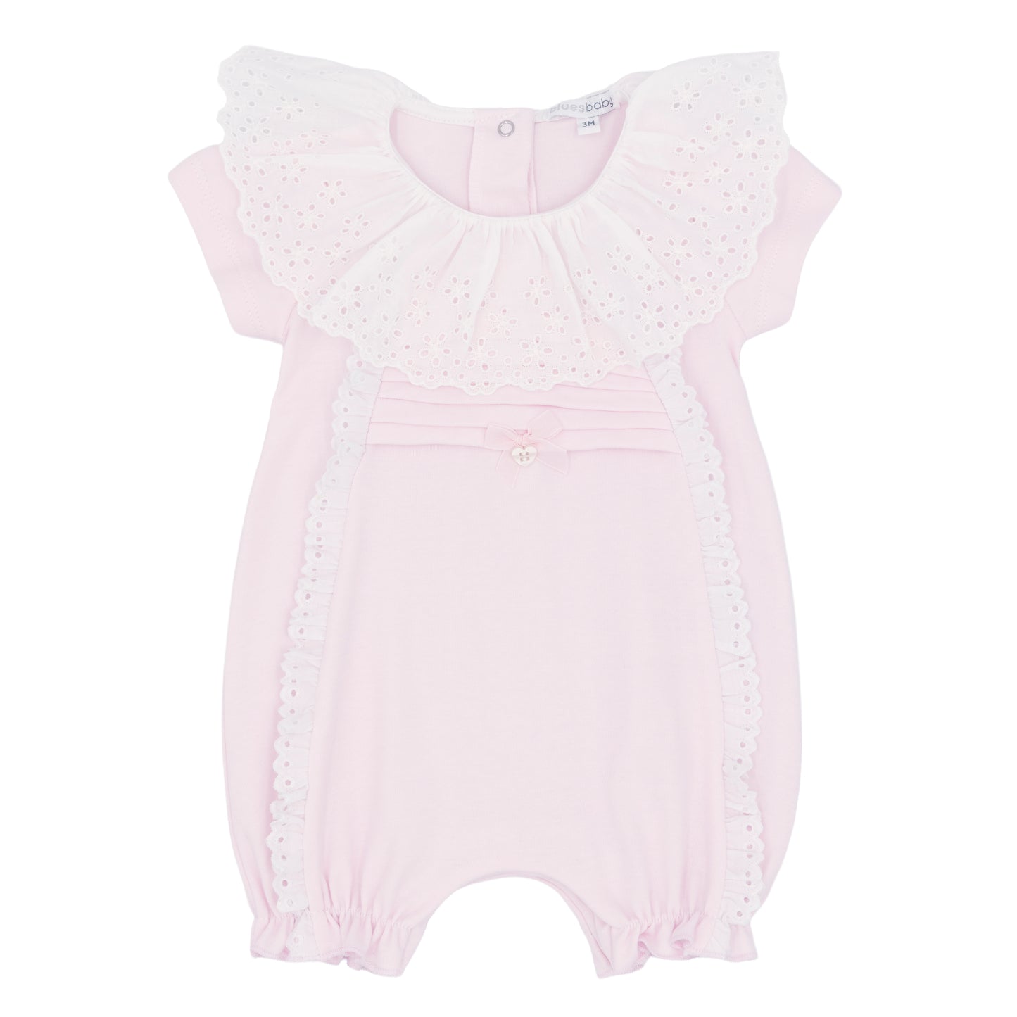 Blues Baby Pink Anglaise Frill Romper 2285