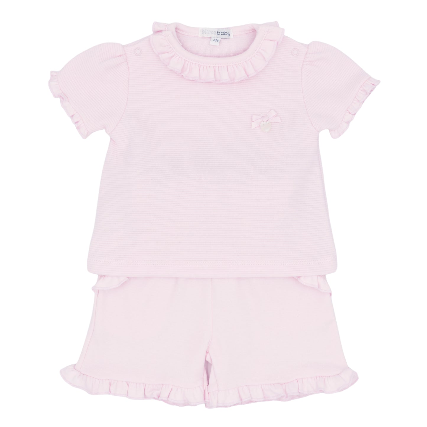 Blues Baby Pink Frill Short Set 3054