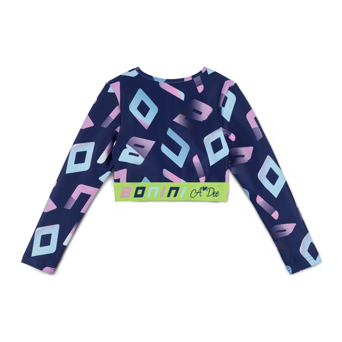 Bonini Power Navy Long Sleeve Crop Top