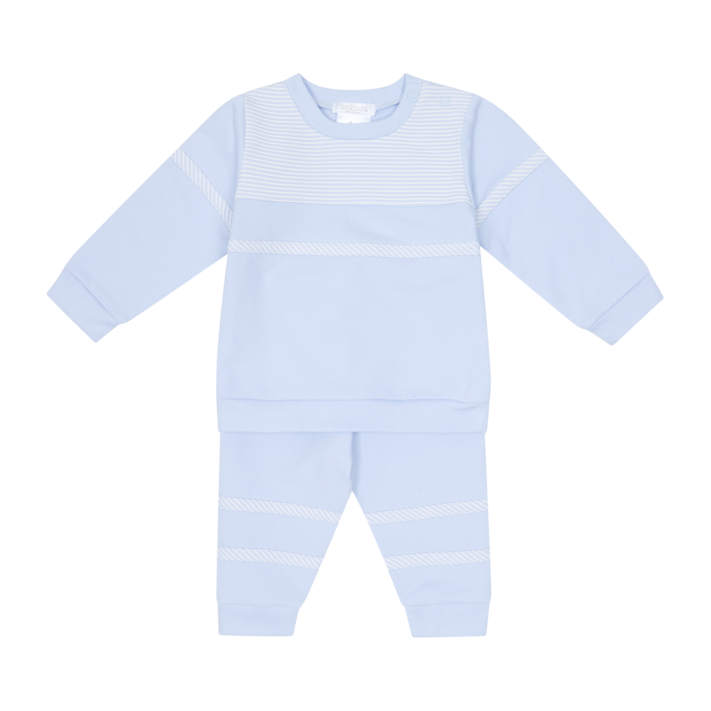 Deolinda Pale Blue & White Piping Tracksuit