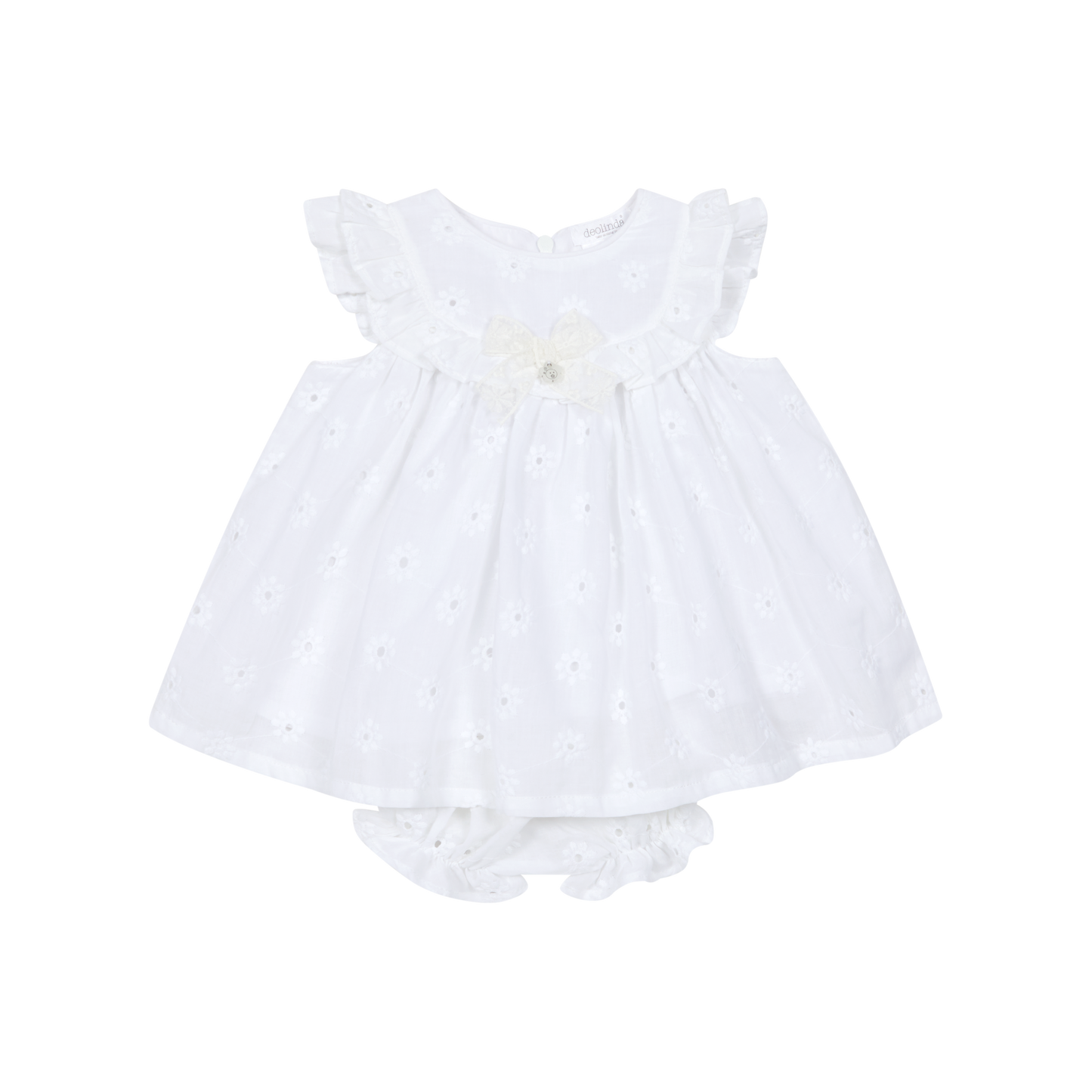 Deolinda White Broidery Bloomer Set