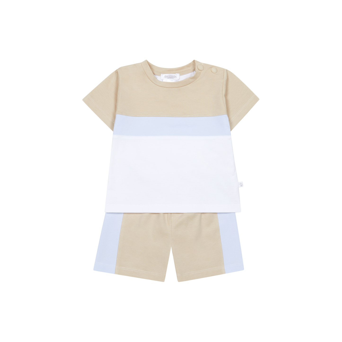 Deolinda Beige & Pale Blue Short Set