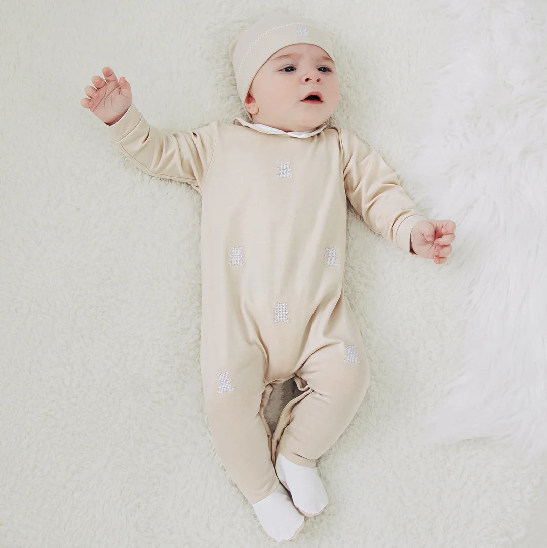Emile et Rose Lionel Beige Baby Grow & Hat