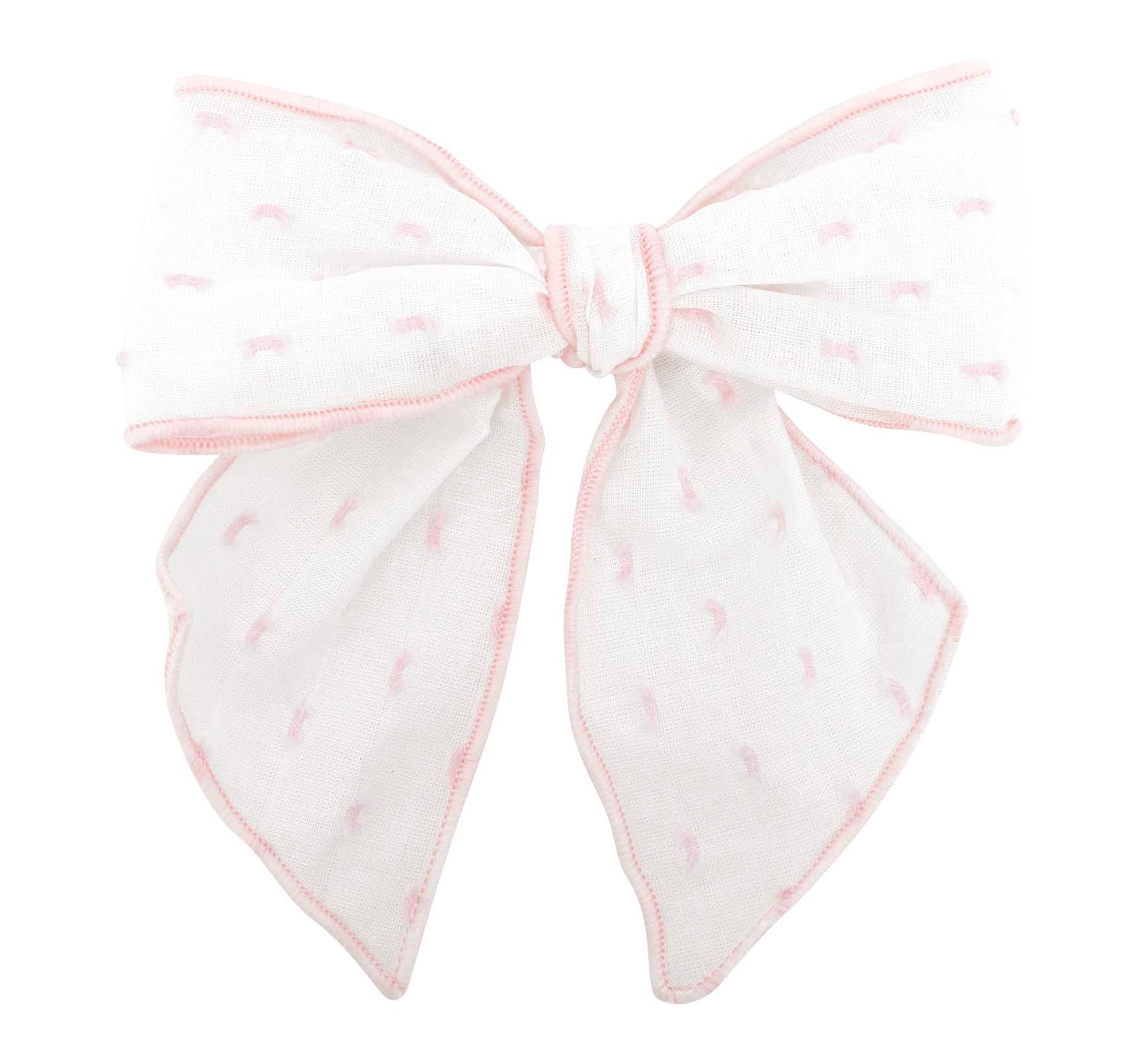 Calamaro White & Pink Polka Hair Bow