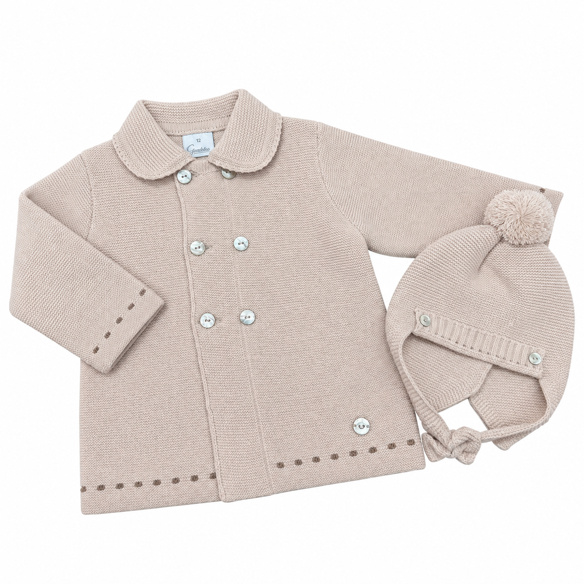 Granlei Beige Knitted Jacket & Hat