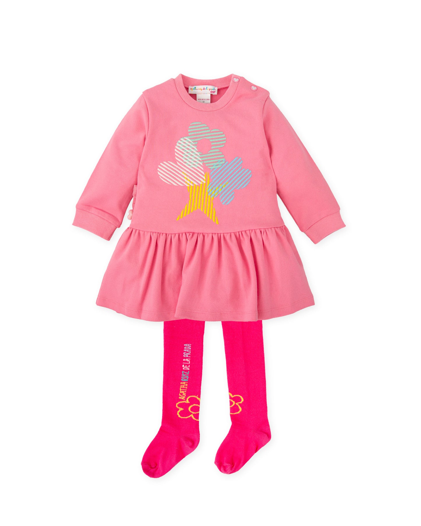 Agatha Ruiz De La Prada Pink Shapes Dress with Tights
