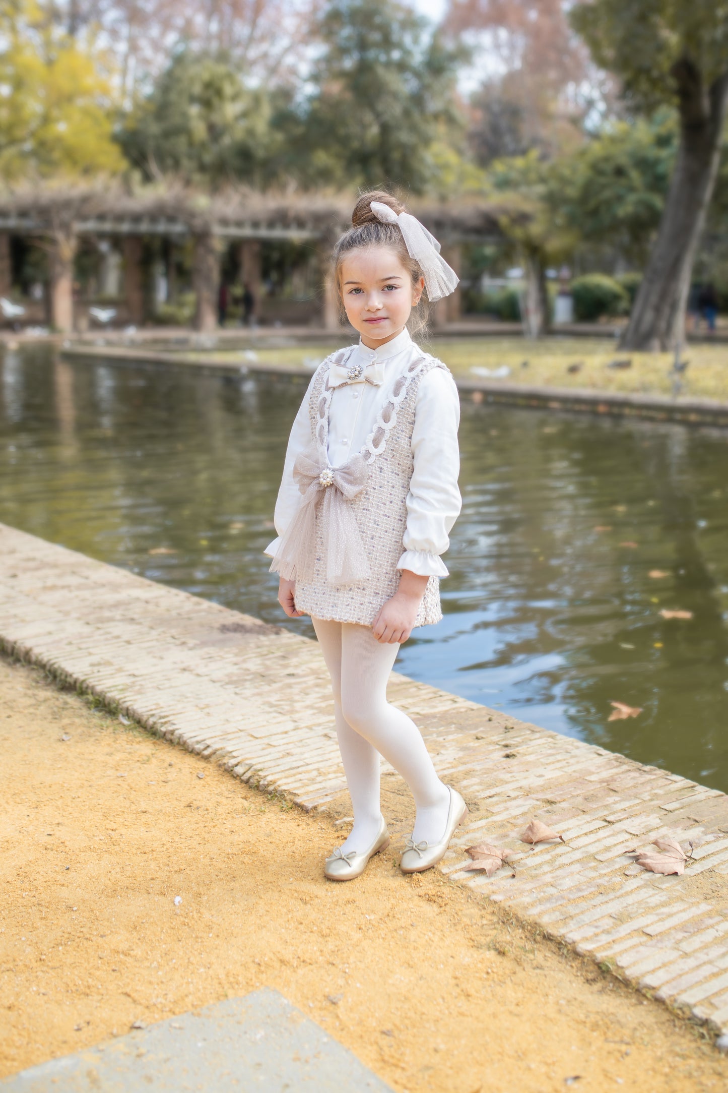 Naxos Gold Shirt Bow Dress