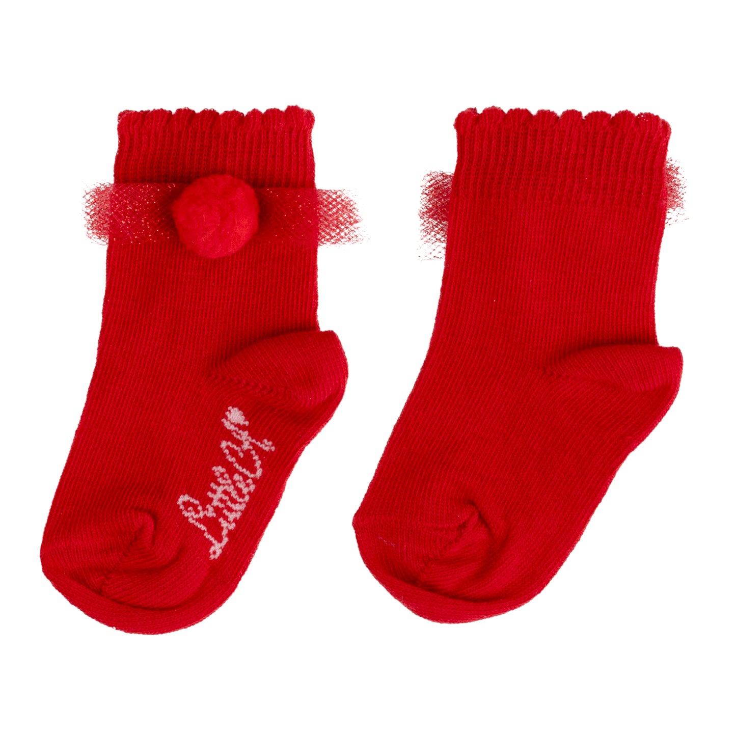 Little A Harriet Red Ankle Socks