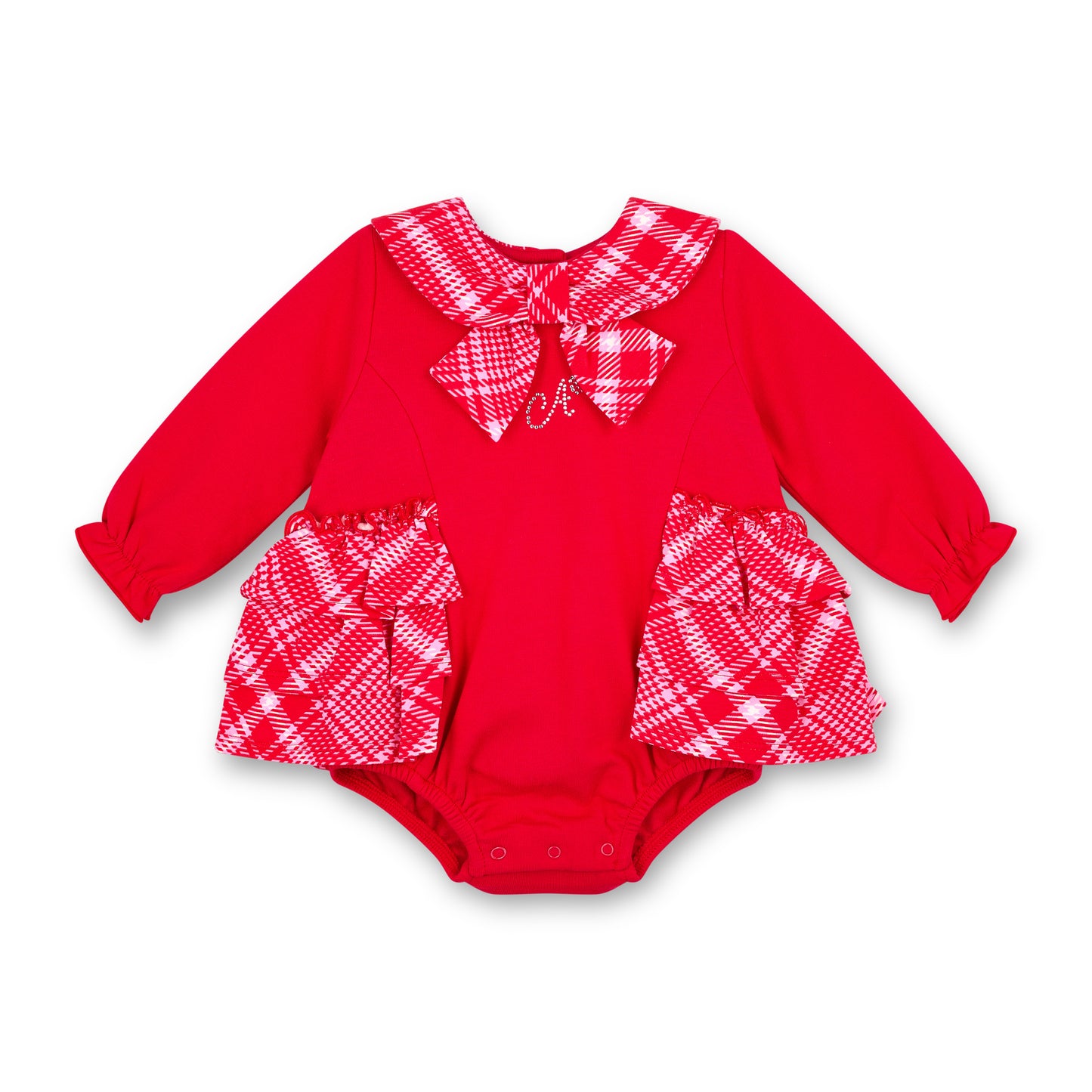 Little A Kacey Red Check Romper