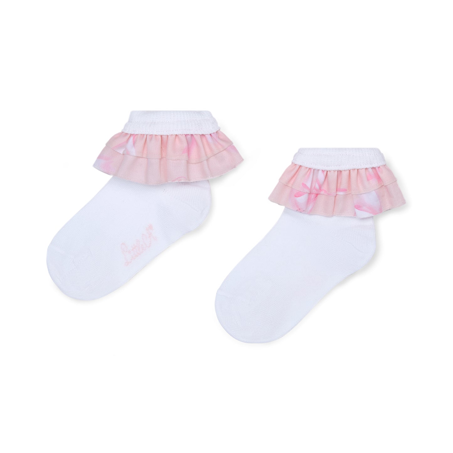 Little A Odette Bow Print Frill Socks
