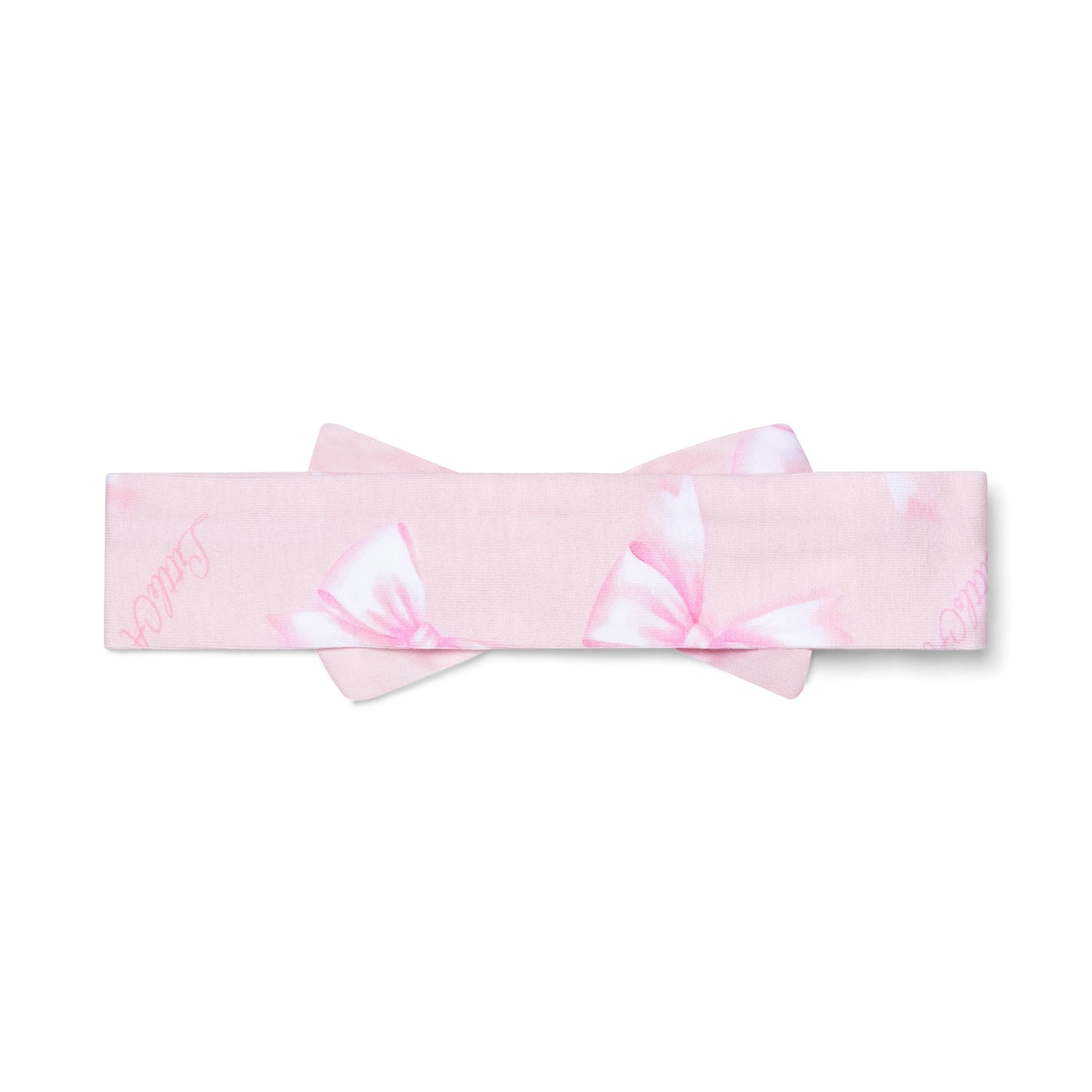 Little A Ora Pink Bow Print Headband