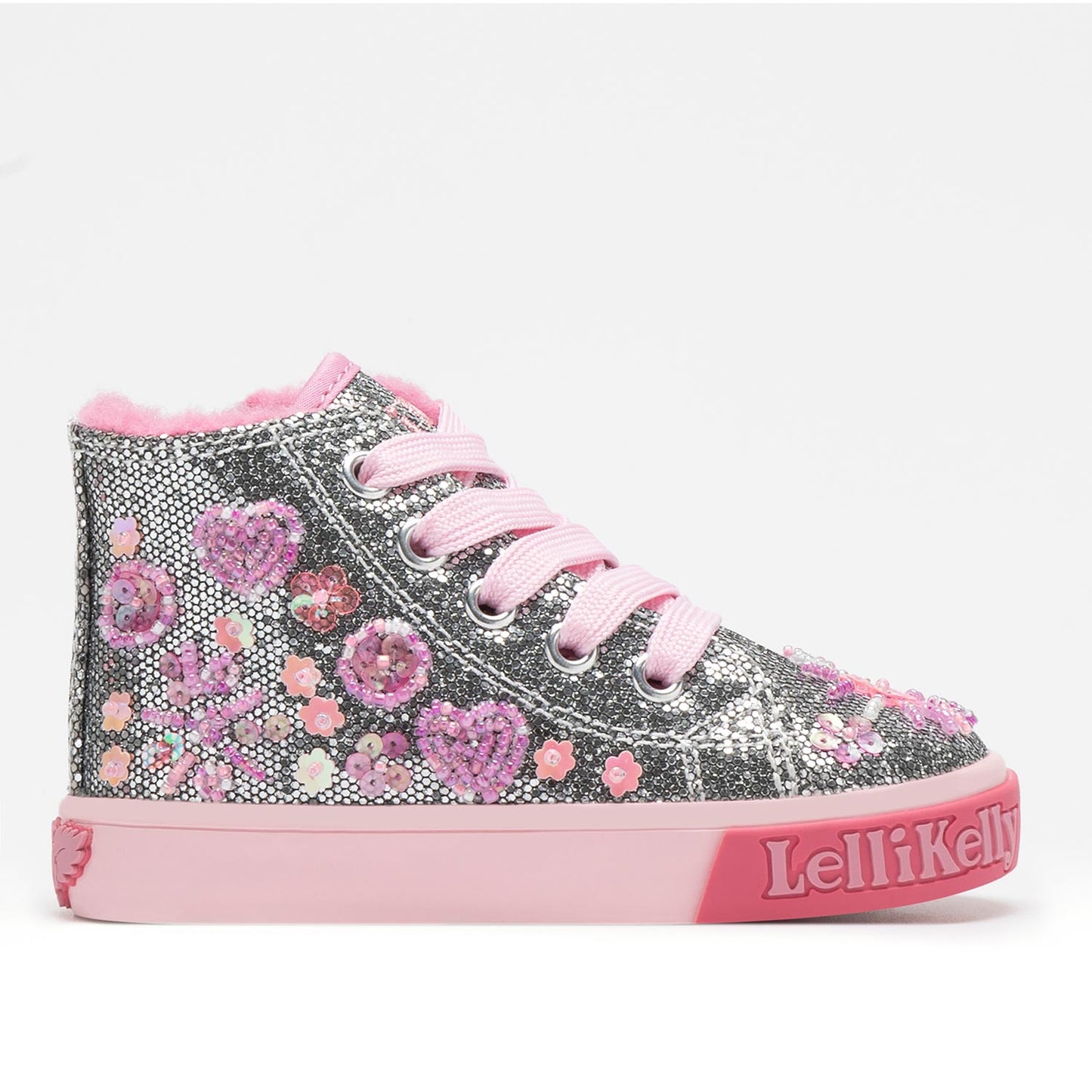 Lelli Kelly Dafne Silver Embellished Hi Tops