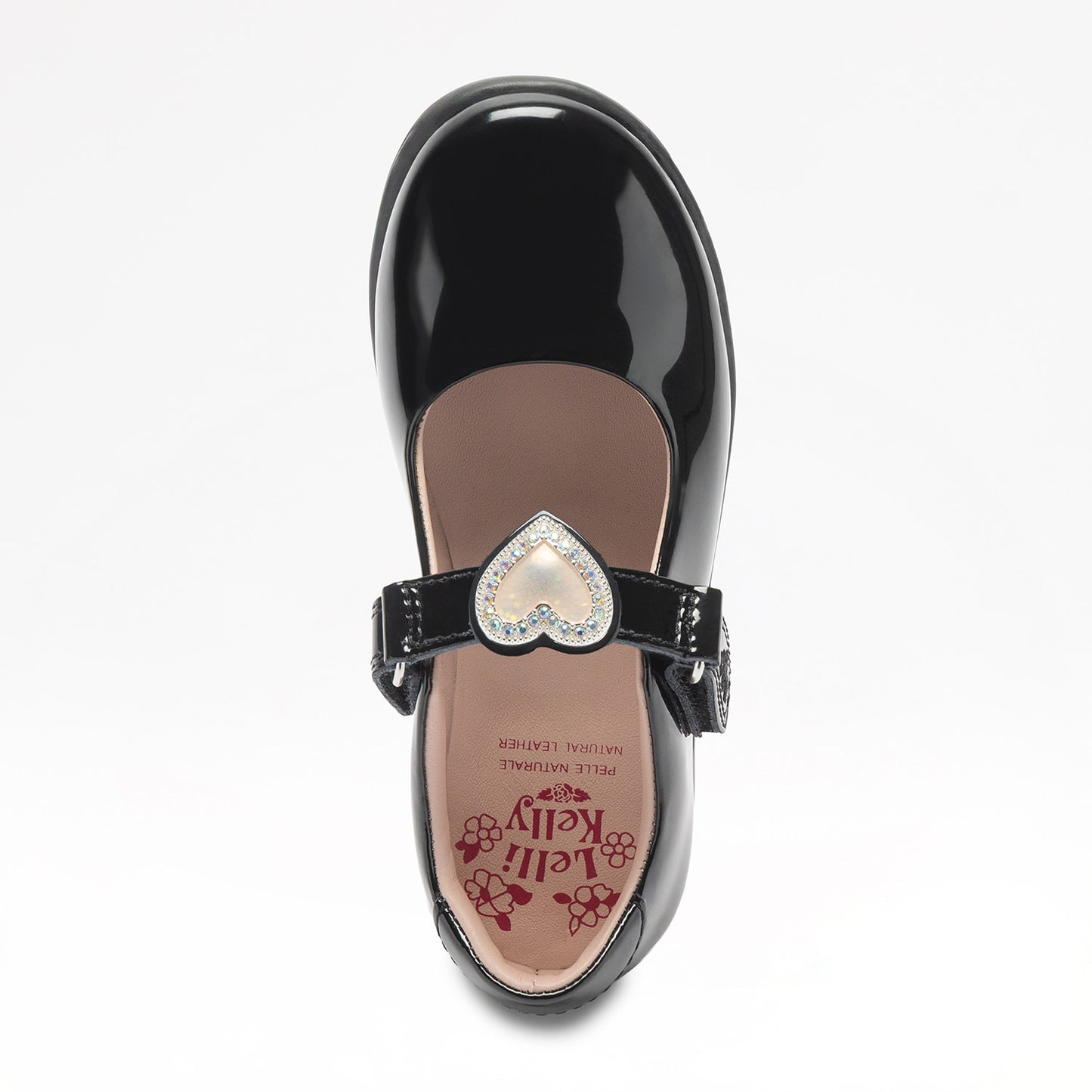 Lelli Kelly Sabrina Heart Black Patent School Shoes 8469