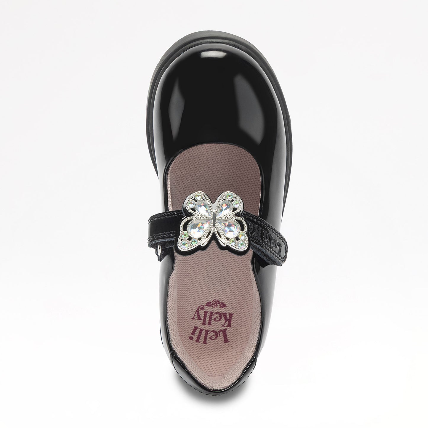 Lelli Kelly Selena Butterfly Black Patent School Shoes 8964