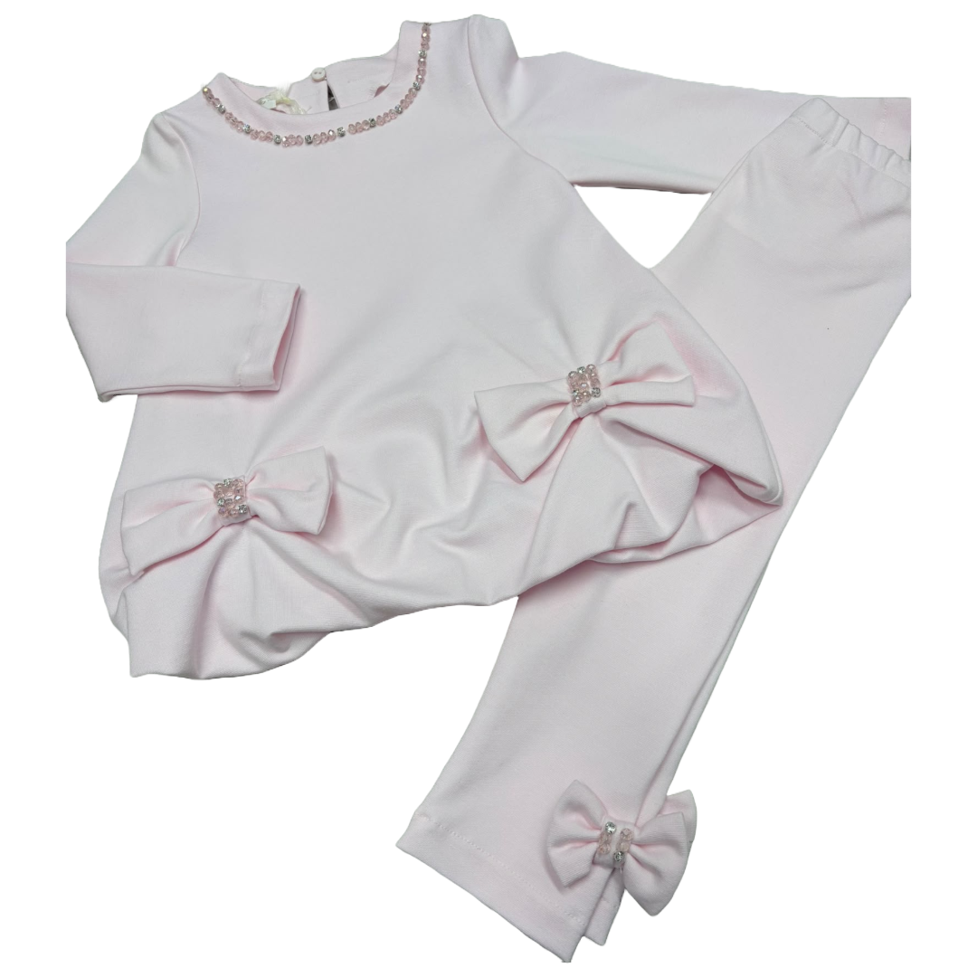Bimbalo Pink Bow Diamante Legging Set