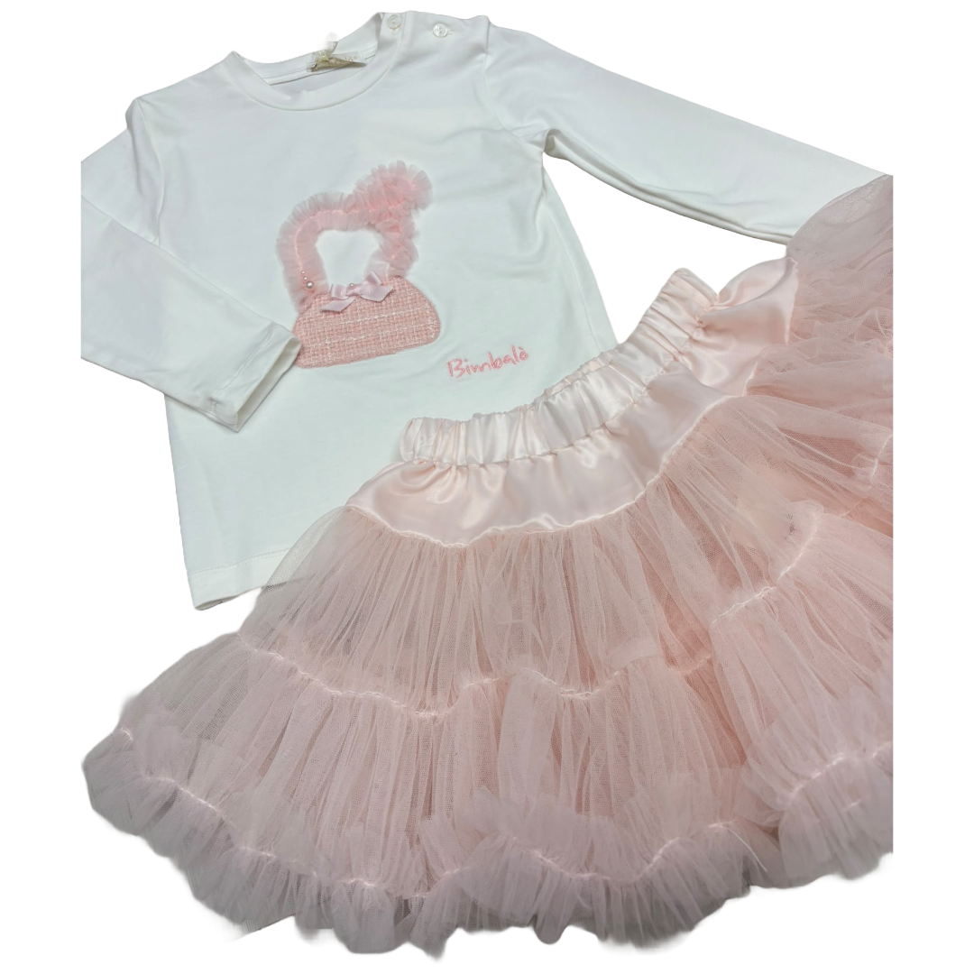 Bimbalo Pink Handbag Tulle Skirt Set