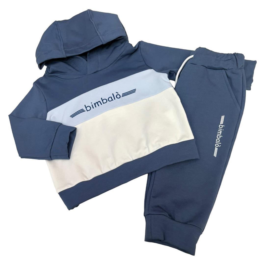 Bimbalo Deep Blue & Pale Blue Hooded Tracksuit