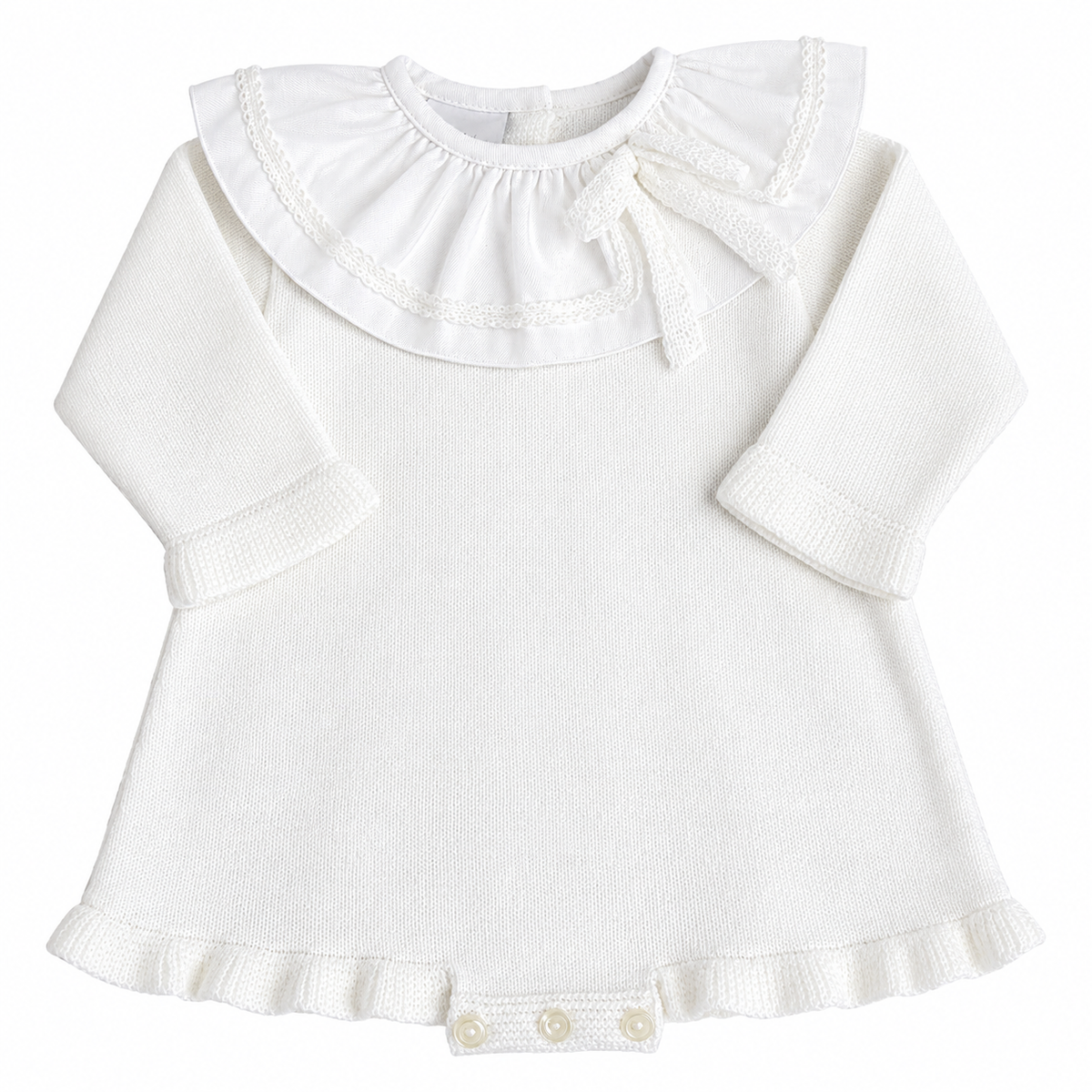 Granlei Ivory Bow Frill Collar Romper